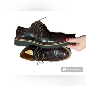 Prada brogue burgundy shoes